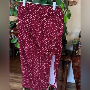 Elegant Red Polka Dot Skirt
